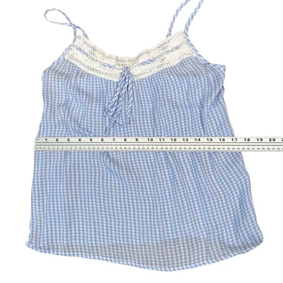 Japna Lounge NWT Blue White Gingham Check Robe + Cami Set Women's M - Picture 10 of 14